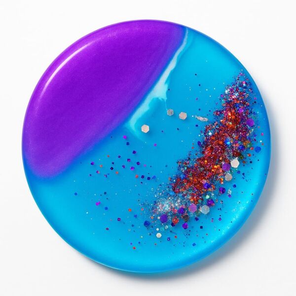 SOO SOAP MAVİ-MOR GLİTTER DETAYLI HEDİYELİK DEKORATİF SABUN DİLİMİ