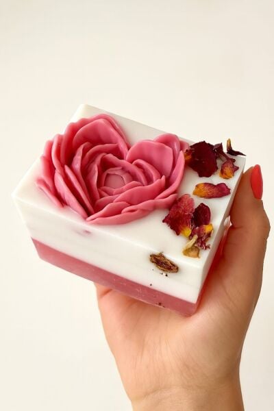 SOO SOAP GÜL DETAYLI SABUN DİLİMİ