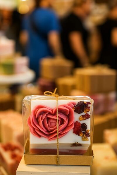 SOO SOAP GÜL DETAYLI SABUN DİLİMİ