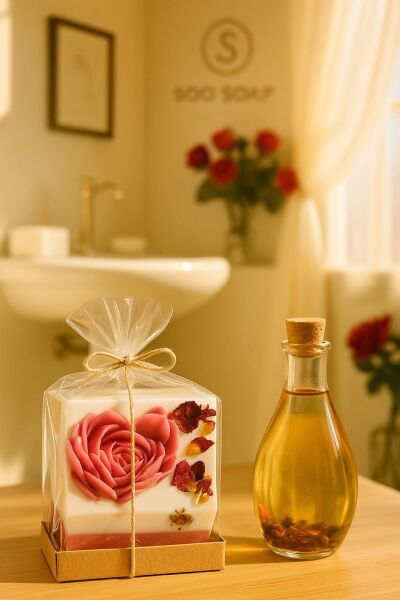 SOO SOAP GÜL DETAYLI SABUN DİLİMİ