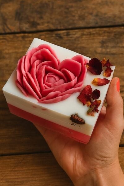 SOO SOAP GÜL DETAYLI SABUN DİLİMİ