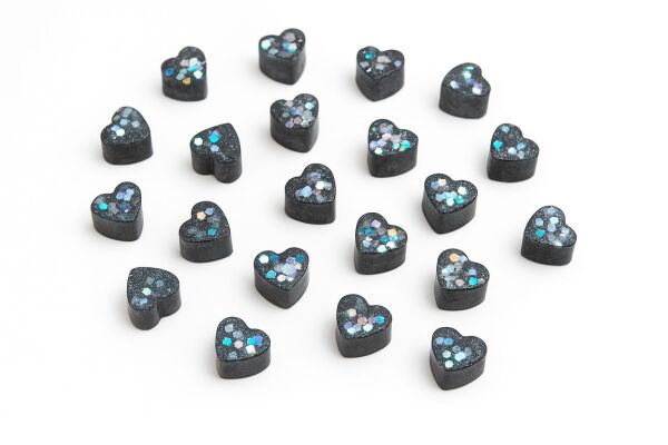 SOO SOAP KUTUDA SİYAH GLİTTER MİNİ KALP SABUNLAR