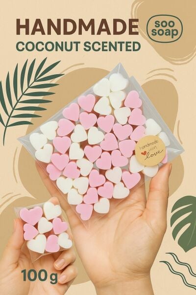 SOO SOAP MİNİ KALP SABUNLAR PEMBE BEYAZ