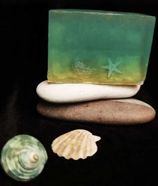 SOO SOAP TURKUAZ DENİZ TEMALI TRANSPARAN SABUN DİLİMİ