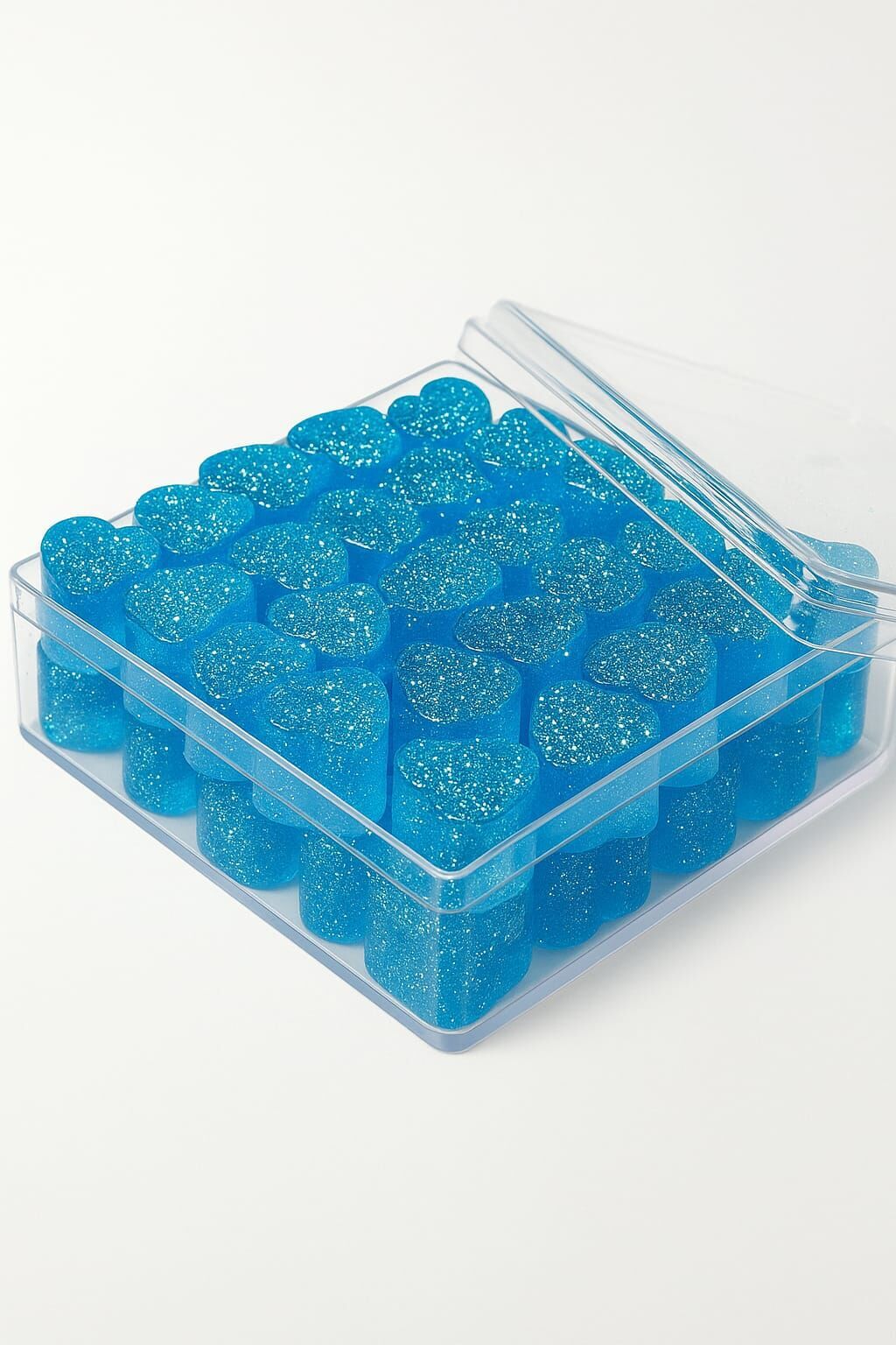 SOO SOAP KUTUDA MAVİ GLİTTER MİNİ KALP SABUNLAR