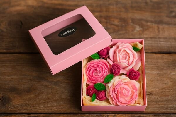 SOO SOAP GÜL KUTUSU PEMBE HEDİYELİK DEKORATİF