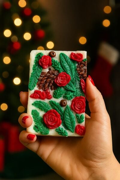 SOO SOAP Kış Bahçesi Sabun Dilimi Hediyelik Dekoratif El yapımı