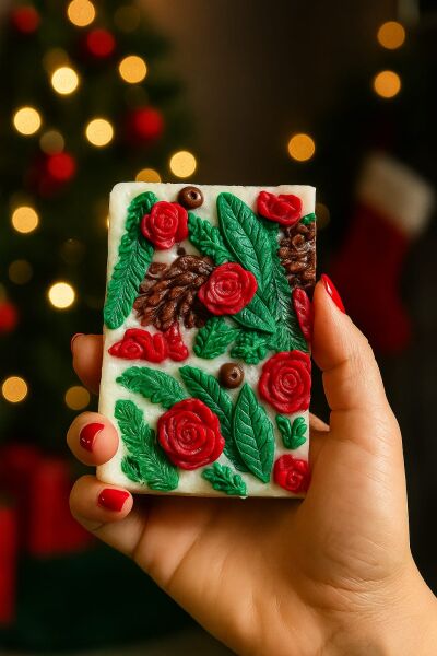 SOO SOAP Kış Bahçesi Sabun Dilimi Hediyelik Dekoratif El yapımı