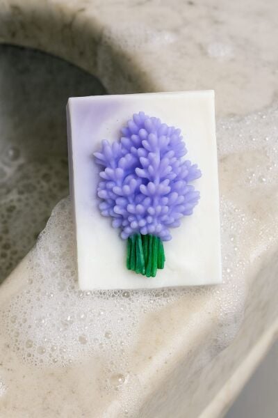 SOO SOAP LAVANTA DEMETLİ DEKORATİF EL YAPIMI HEDİYELİK SABUN DİLİMİ