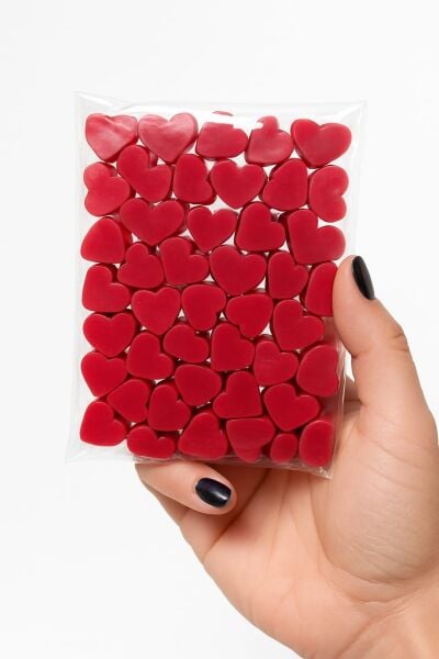 SOO SOAP KIRMIZI PUDRA KOKULU MİNİ KALP SABUNLAR EL YAPIMI HEDİYELİK DEKORATİF