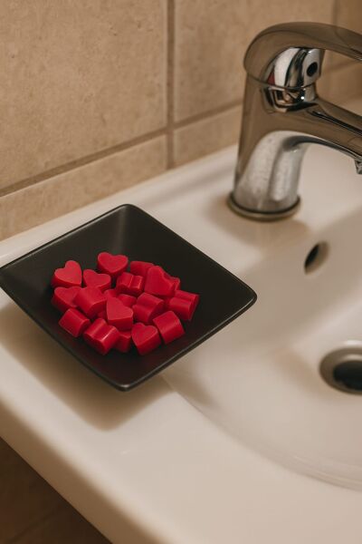 SOO SOAP KIRMIZI PUDRA KOKULU MİNİ KALP SABUNLAR EL YAPIMI HEDİYELİK DEKORATİF