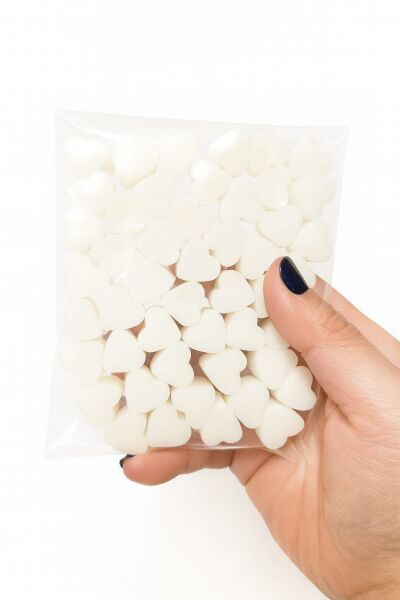 SOO SOAP MİNİ KALP SABUNLAR BEYAZ HİNDİSTAN CEVİZİ KOKULU EL YAPIMI HEDİYELİK DEKORATİF