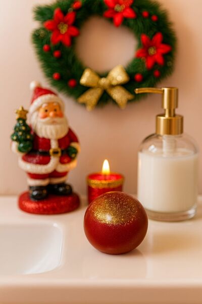 SOO SOAP YILBAŞI TEMALI KÜRE SABUN GOLD GLİTTER EL YAPIMI HEDİYELİK DEKORATİF