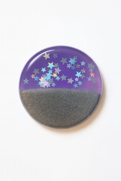 SOO SOAP MOR-GÜMÜŞ GLİTTER DETAYLI EL YAPIMI HEDİYELİK DEKORATİF SABUN DİLİMİ