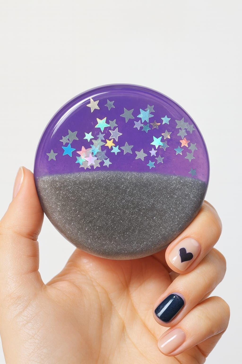 SOO SOAP MOR-GÜMÜŞ GLİTTER DETAYLI EL YAPIMI HEDİYELİK DEKORATİF SABUN DİLİMİ