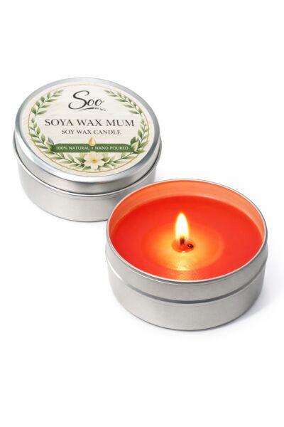 SOO SOYA WAX MUM METAL KUTUDA 100 CC EL YAPIMI HEDİYELİK DEKORATİF