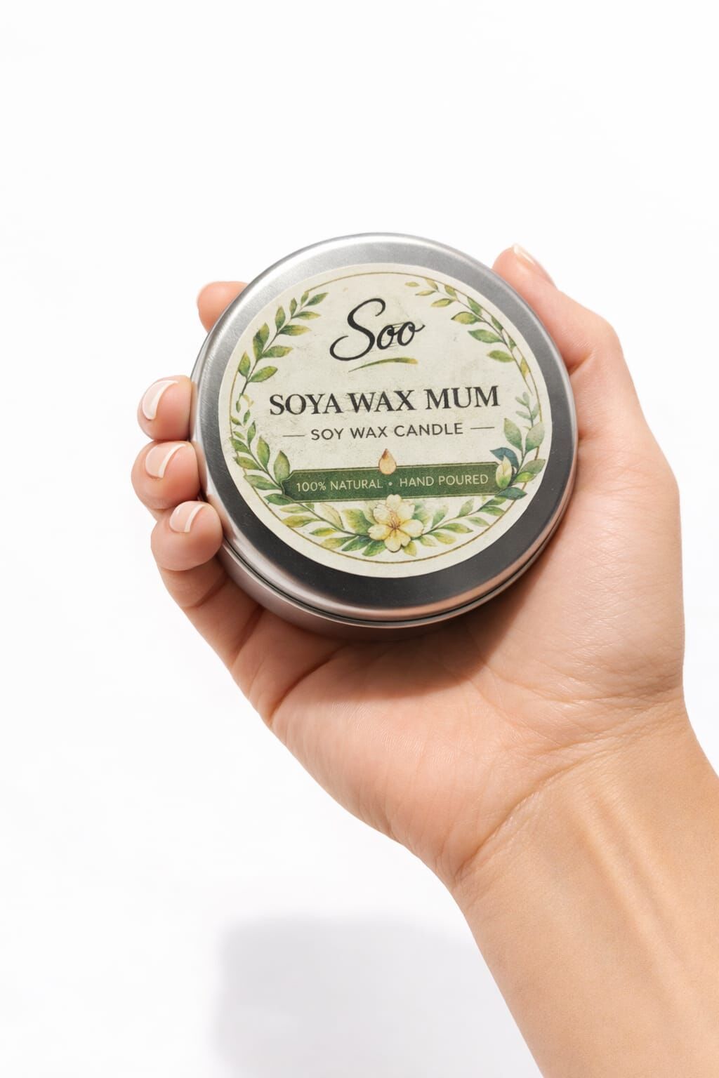 SOO SOYA WAX MUM METAL KUTUDA 100 CC EL YAPIMI HEDİYELİK DEKORATİF