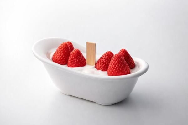 ÇİLEKLİ KÜVET MUM DEKORATİF EL DÖKÜMÜ SOYA WAX