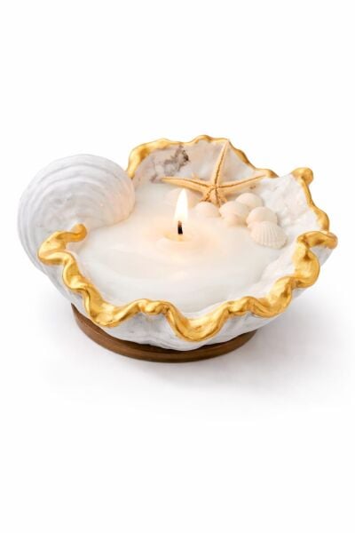 DENİZ KABUĞU MUM EL DÖKÜMÜ DEKORATİF