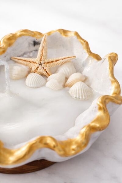 DENİZ KABUĞU MUM EL DÖKÜMÜ DEKORATİF