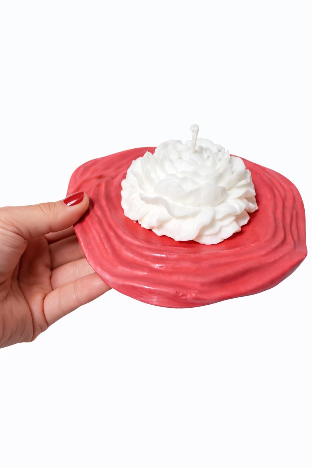 SOO GÜL MUM VE TABAK İKİLİ SET HEDİYELİK DEKORATİF EL YAPIMI