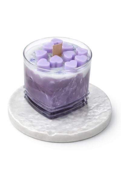 SOO SOAP KALP DETAYLI SOYA WAX HEDİYELİK DEKORATİF BARDAK MUM