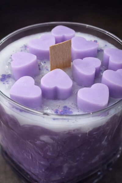 SOO SOAP KALP DETAYLI SOYA WAX HEDİYELİK DEKORATİF BARDAK MUM
