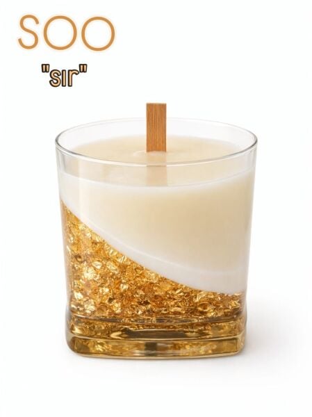 SOO GOLD DETAYLI BARDAK MUM HEDİYELİK DEKORATİF EL YAPIMI