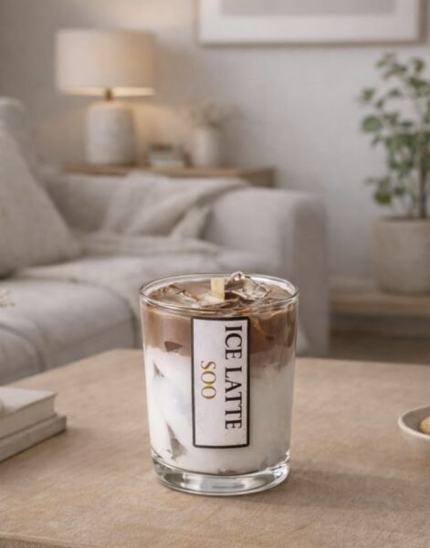 SOO ICE LATTE MUM SOYA WAX EL YAPIMI DEKORATİF