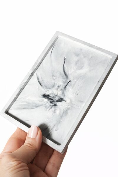 SOO SOAP SİYAH SİMLİ KALP SABUN SETİ MERMER DESENLİ TEPSİLİ EL YAPIMI HEDİYELİK DEKORATİF