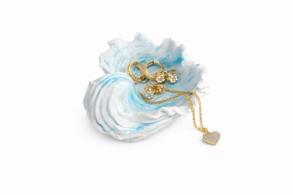 SOO MAVİ MERCAN SUNUMLUK EL YAPIMI HEDİYELİK DEKORATİF