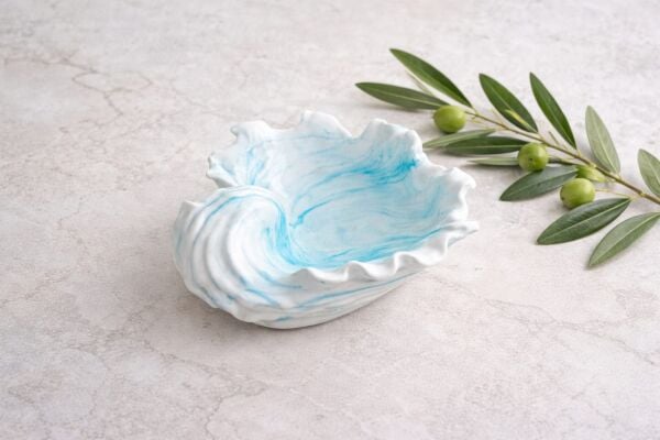 SOO MAVİ MERCAN SUNUMLUK EL YAPIMI HEDİYELİK DEKORATİF