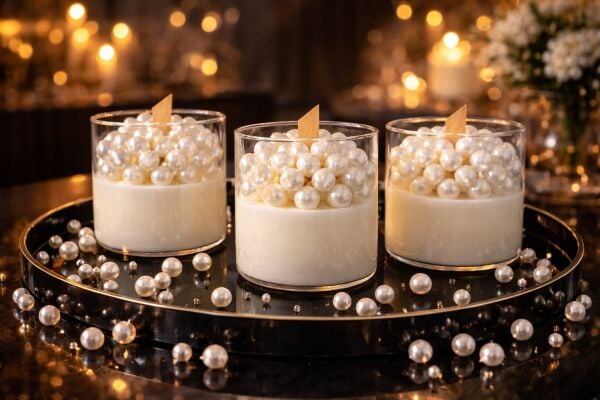 SOO İNCİLİ MUM PEARL GLOW CANDLE EL YAPIMI HEDİYELİK DEKORATİF