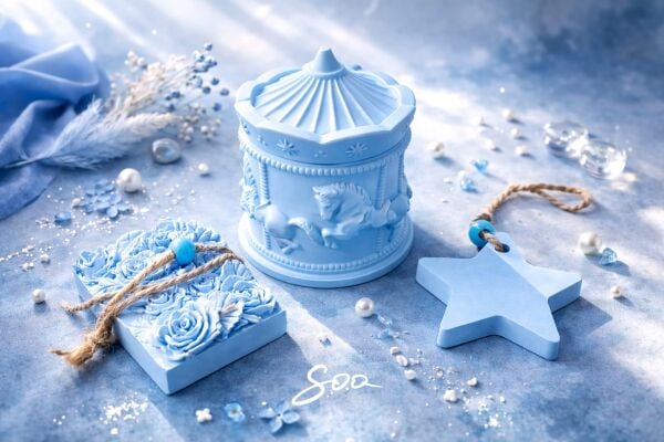 SOO BABY BLUE DREAM SET MUM VE KOKULU TAŞ SETİ EL YAPIMI HEDİYELİK DEKORATİF