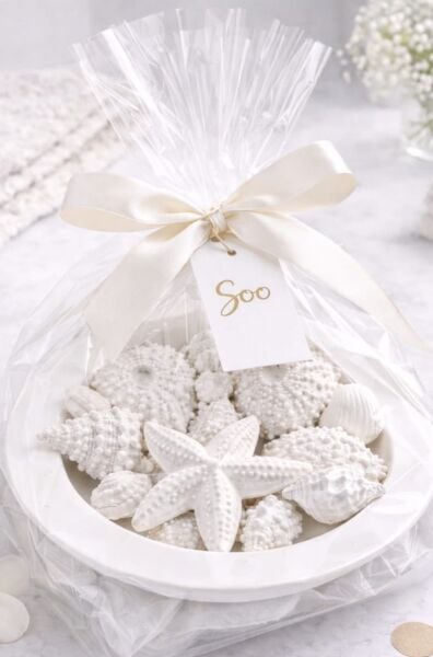 SOO MARİNA KASEDE  DENİZ KABUKLARI KOKULU TAŞ SETİ EL YAPIMI HEDİYELİK DEKORATİF