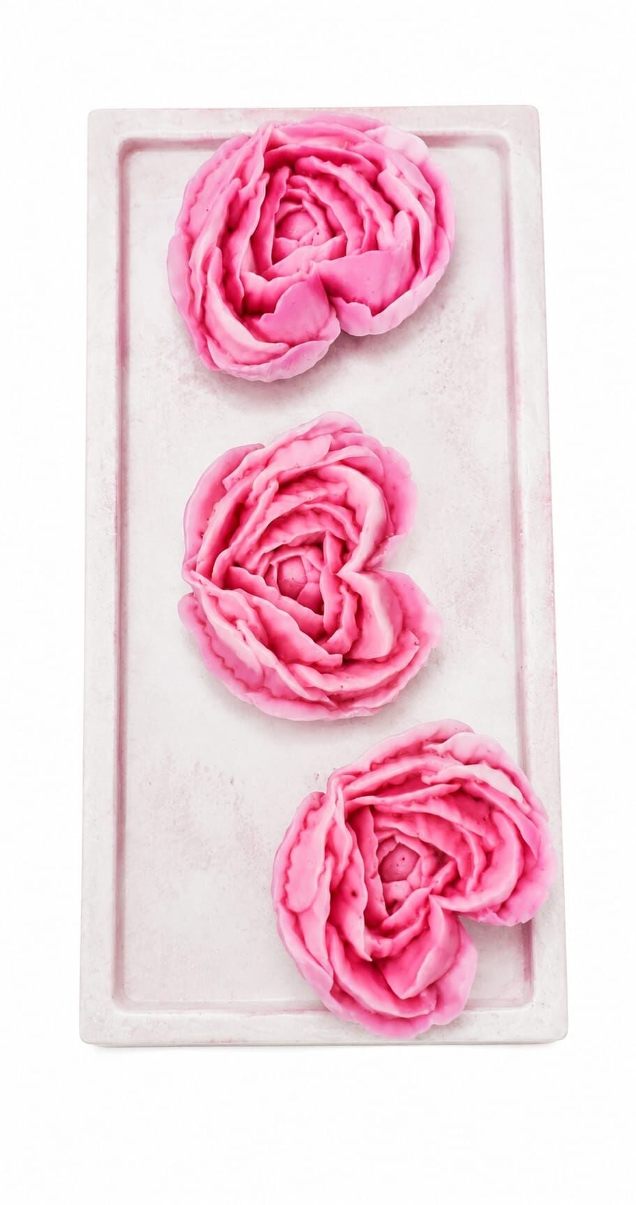 SOO SOAP DEKORATİF TAŞ TEPSİDE GÜL SABUN SETİ EL YAPIMI HEDİYELİK DEKORATİF