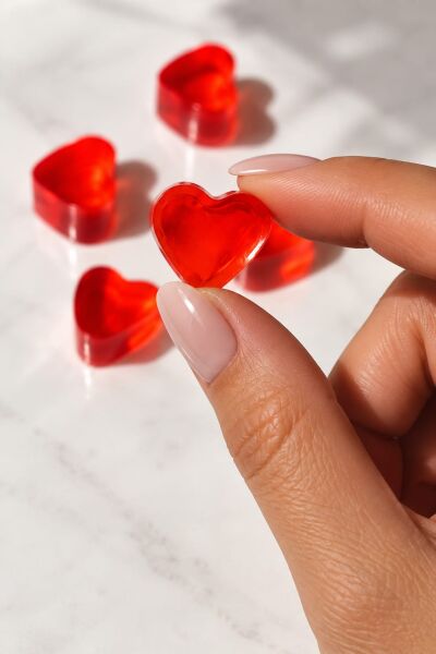 SOO SOAP MİNİ KALP SABUNLAR KIRMIZI ŞEFFAF EL YAPIMI HEDİYELİK DEKORATİF